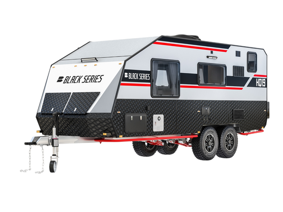Black Series HQ19 off-road travel trailer, ready for delivery