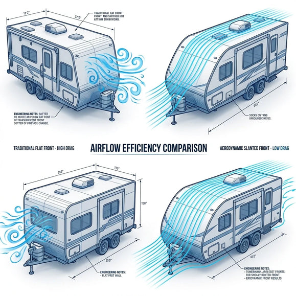 Slanted Front Travel Trailer: Aerodynamics & Stability