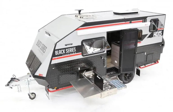 Black Series HQ15 off-road travel trailer with full bathroom