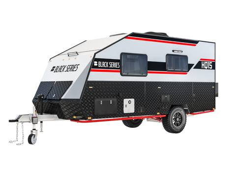 Black Series HQ15 off-road travel trailer — sleeps 3, queen bed, full bathroom