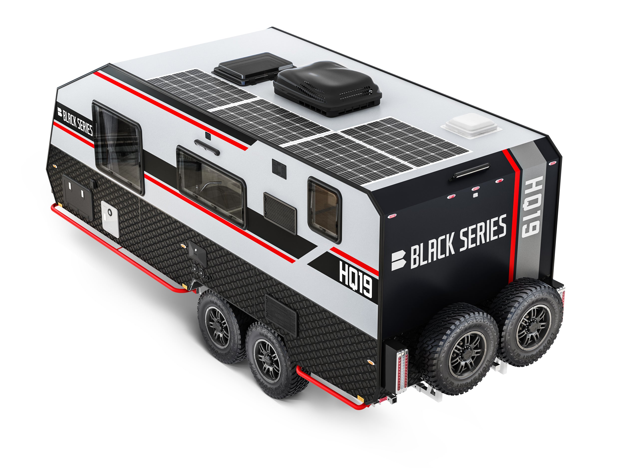 Black Series HQ19 exterior rear view — off-road overlanding camper
