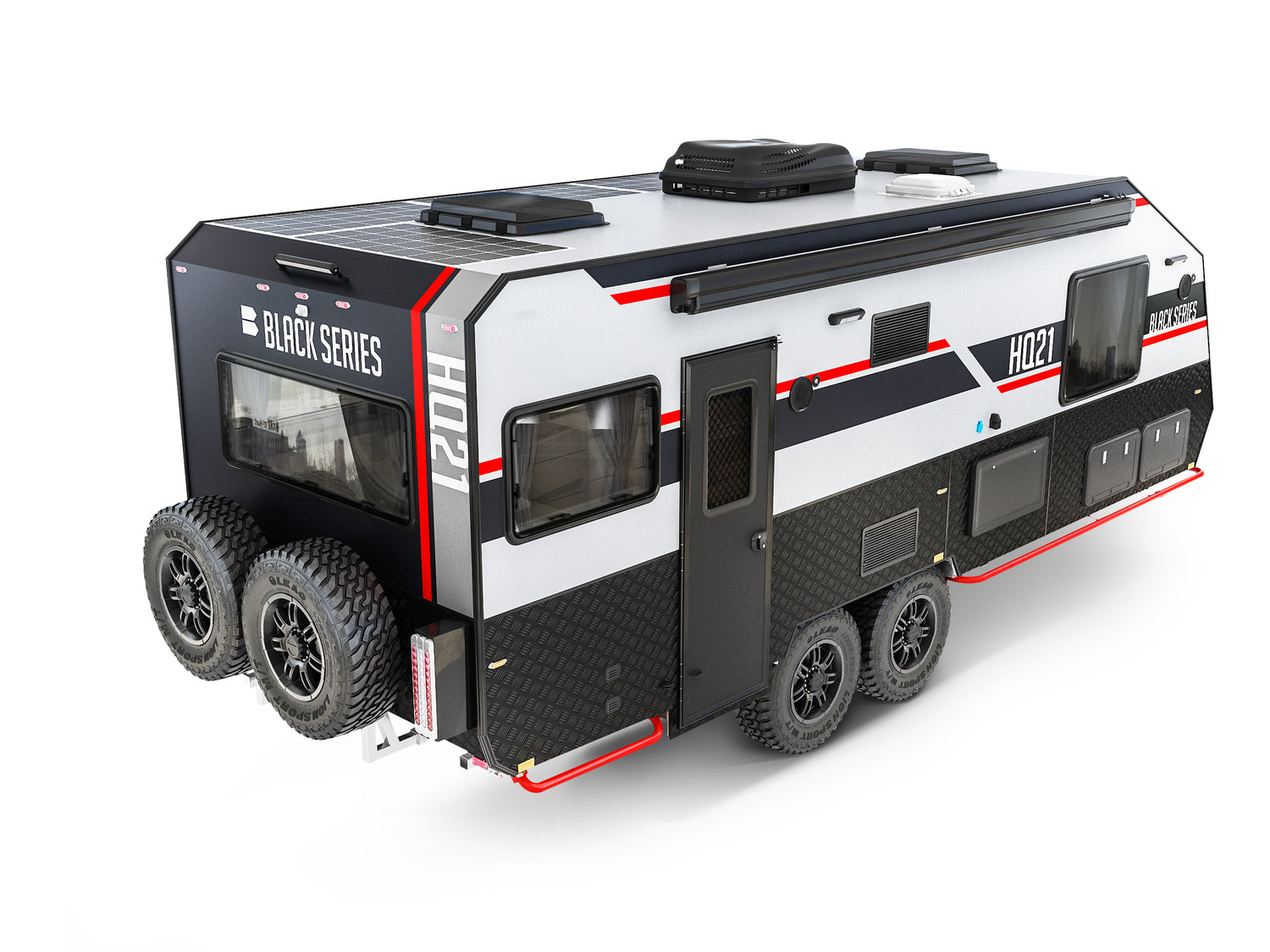 Black Series HQ21 interior living area — premium overlanding amenities