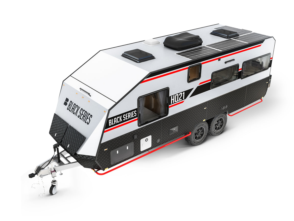 Black Series HQ21 kitchen and dining — full-featured off-grid camper