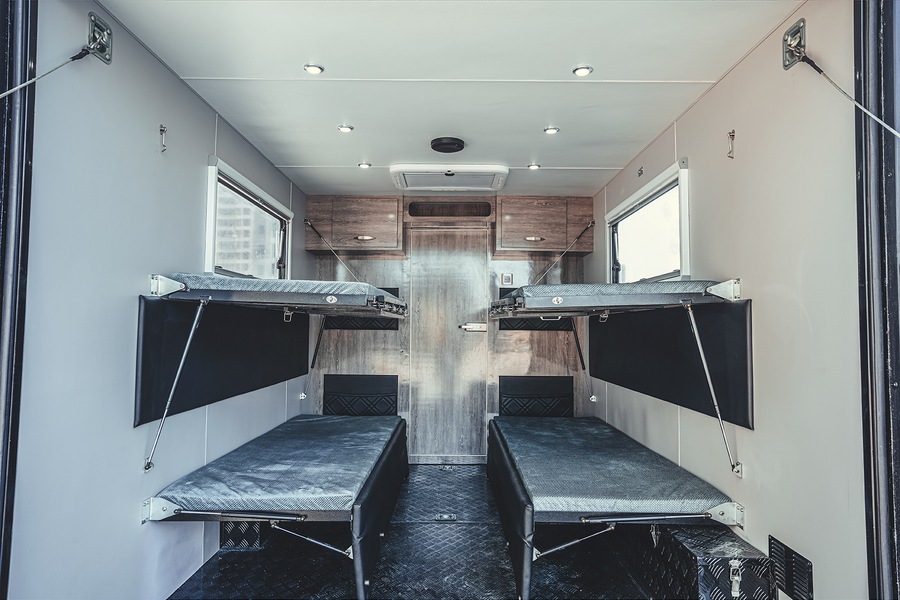 TH-series upper and lower bunk beds with side safety rails